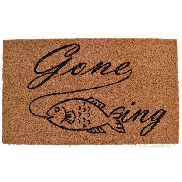 Decor Imports   Rectangular Gone Fishing Doormat 578PVC